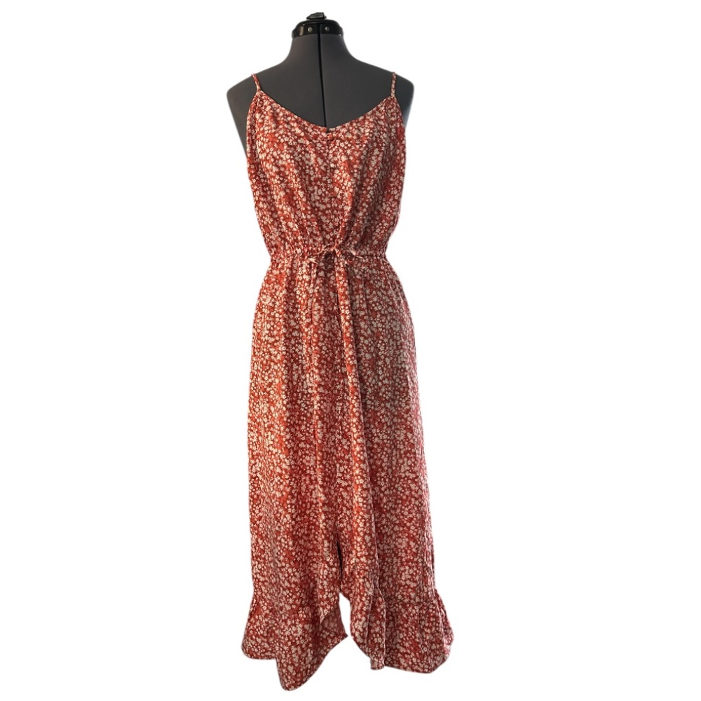 LOFT size 10 Floral Red Maxi Dress